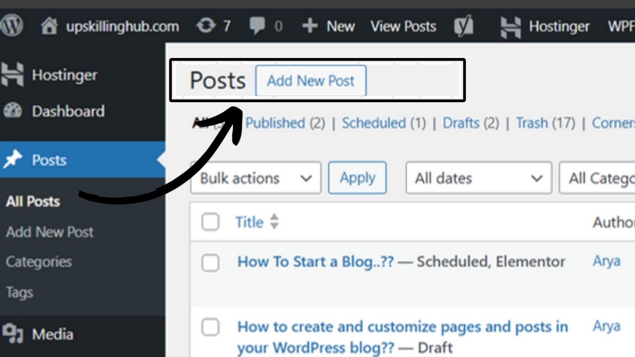 How to create a blog post in WordPress